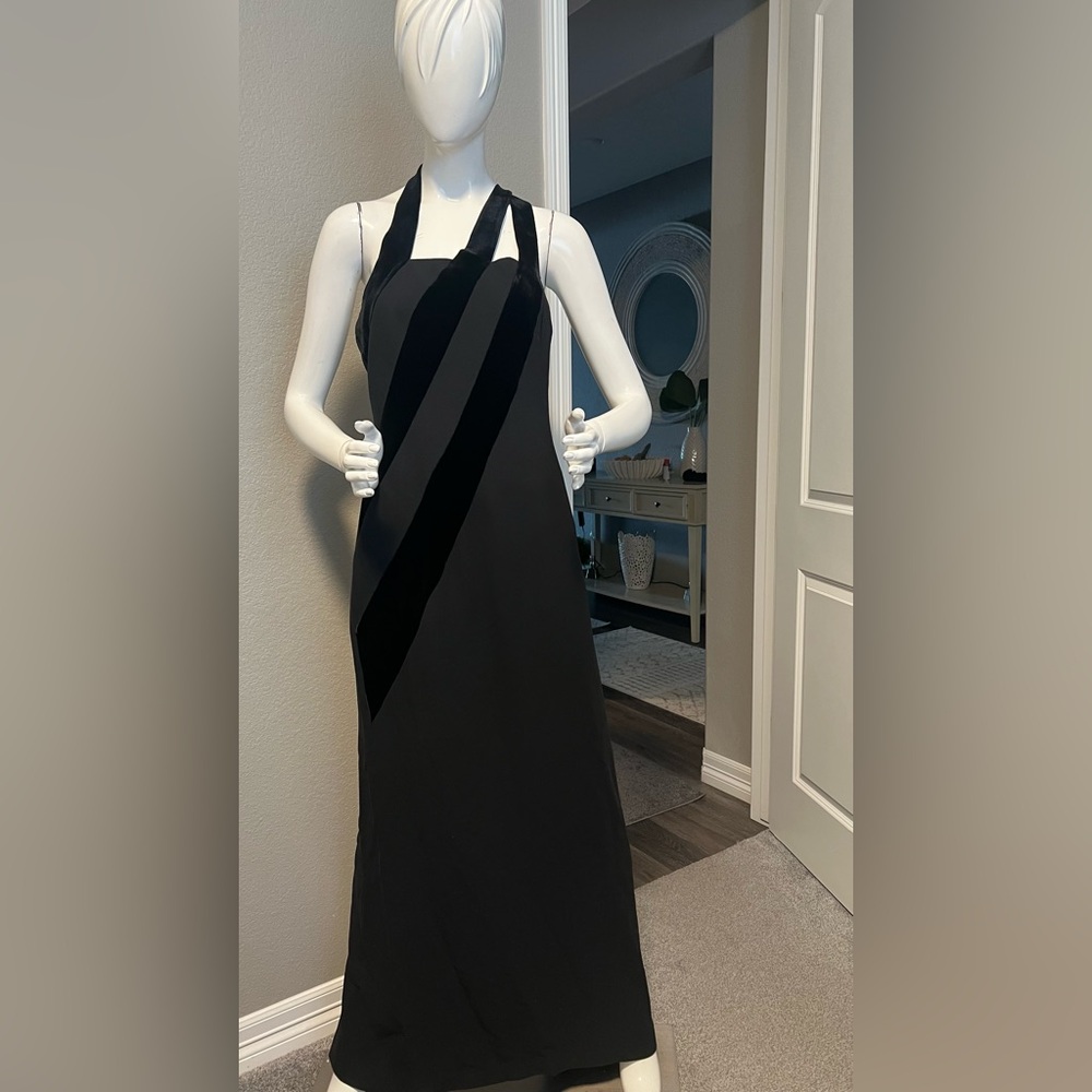 Andrea Polizzi For Rex Lester Elegant Black Halter Dress size 12
